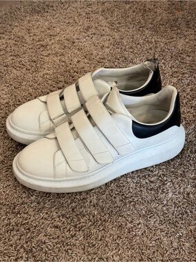 Alexander McQueen White Oversized Triple Strap Velcro Sneakers